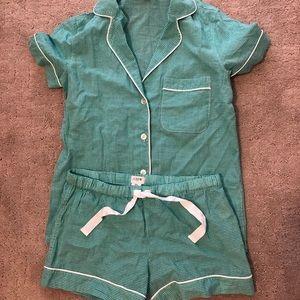 J. Crew Short-Sleeved Gingham Pajama Shorts NWOT!